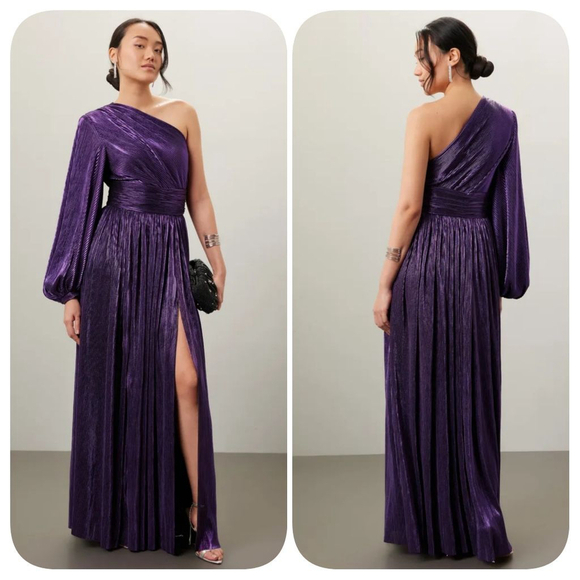 Bronx and Banco Purple Florence Gown Sz XXL Purple Maxi One Shoulder